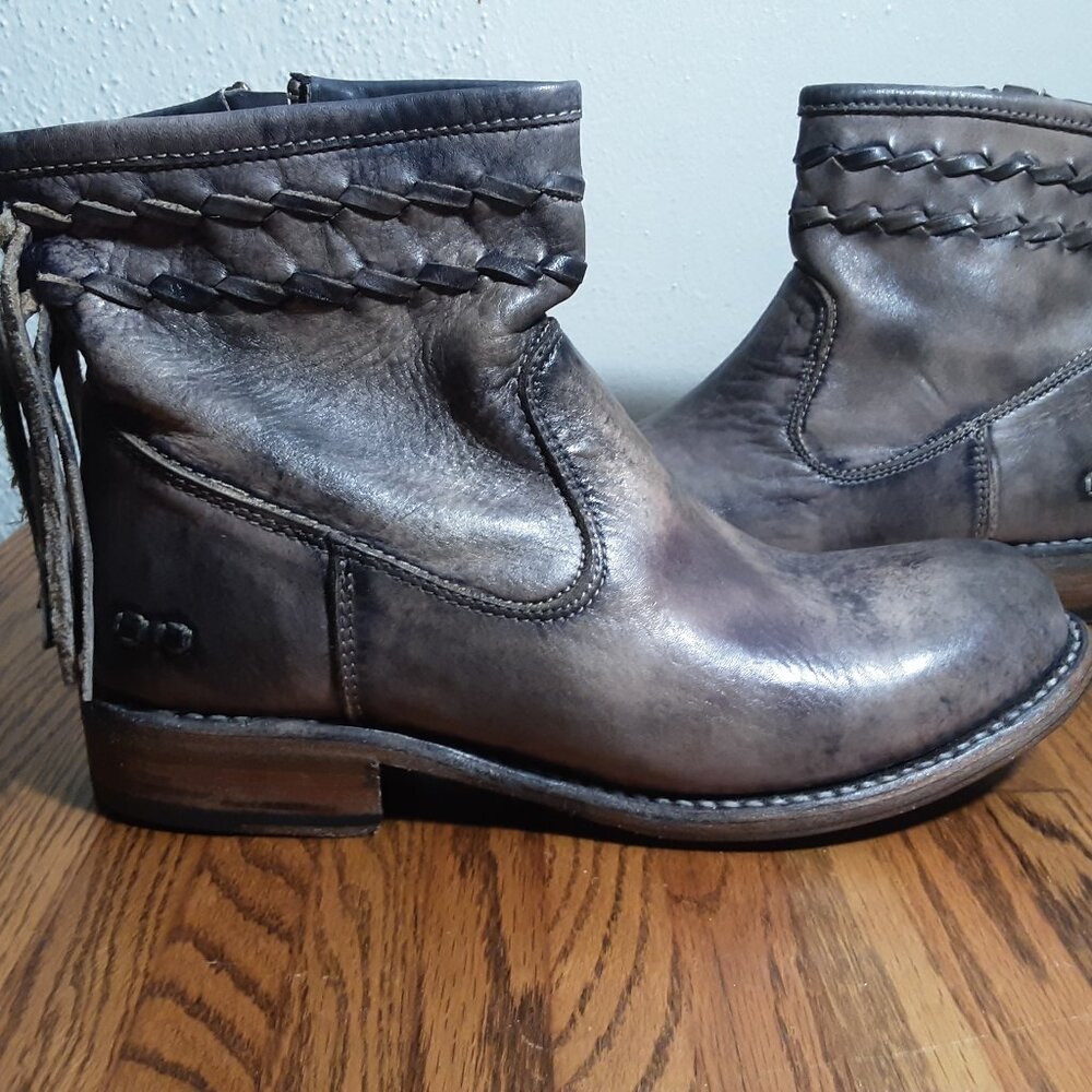 Bed Stu Leather Craven Boots in Grey